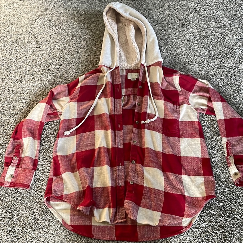 American eagle hooded flannel
